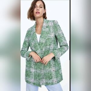 ZARA Tweed Frock Coat Blazer Sz S